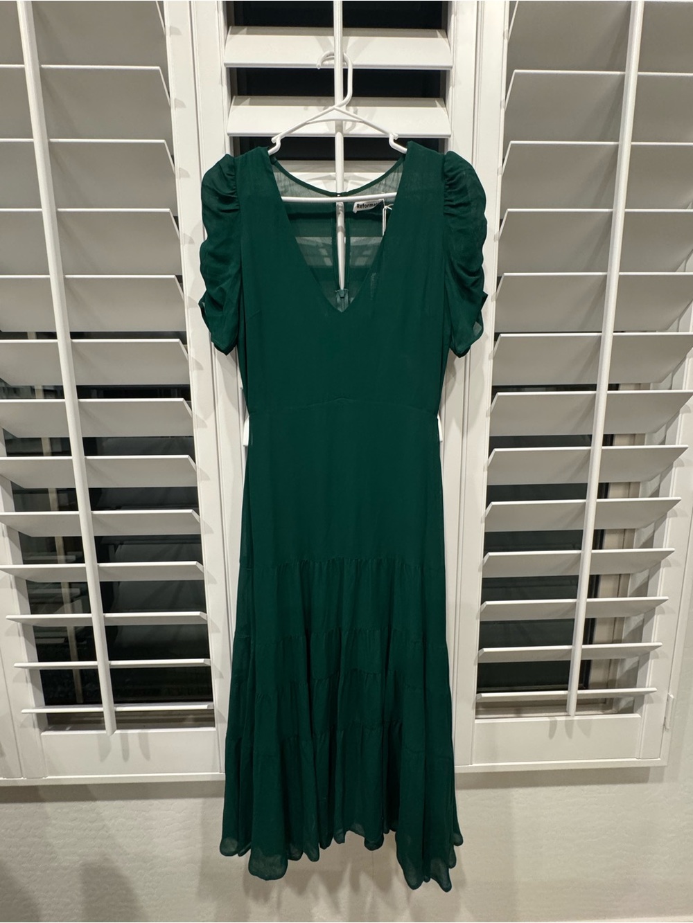 Reformation Forest Green Midi Dress - Picture 6 of 9